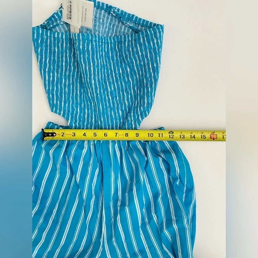 NEW Faithfull the Brand Anthropologie Baylee Jumpsuit Maya Stripe Print Blue L - Picture 7 of 8